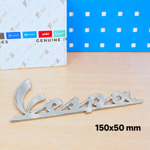Adesivo cromato logo vespa - cromato,